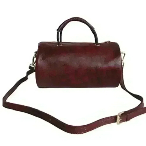 Leather Burgundy Crossbody Bag - Picture 1 of 16